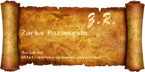 Zarka Rozamunda névjegykártya